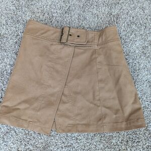 Free People Tan Mini Skirt with Buckle